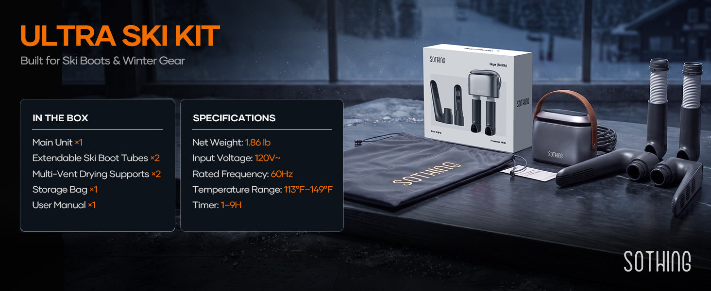 The Ski Kit, unpacked. · Original packing reference
