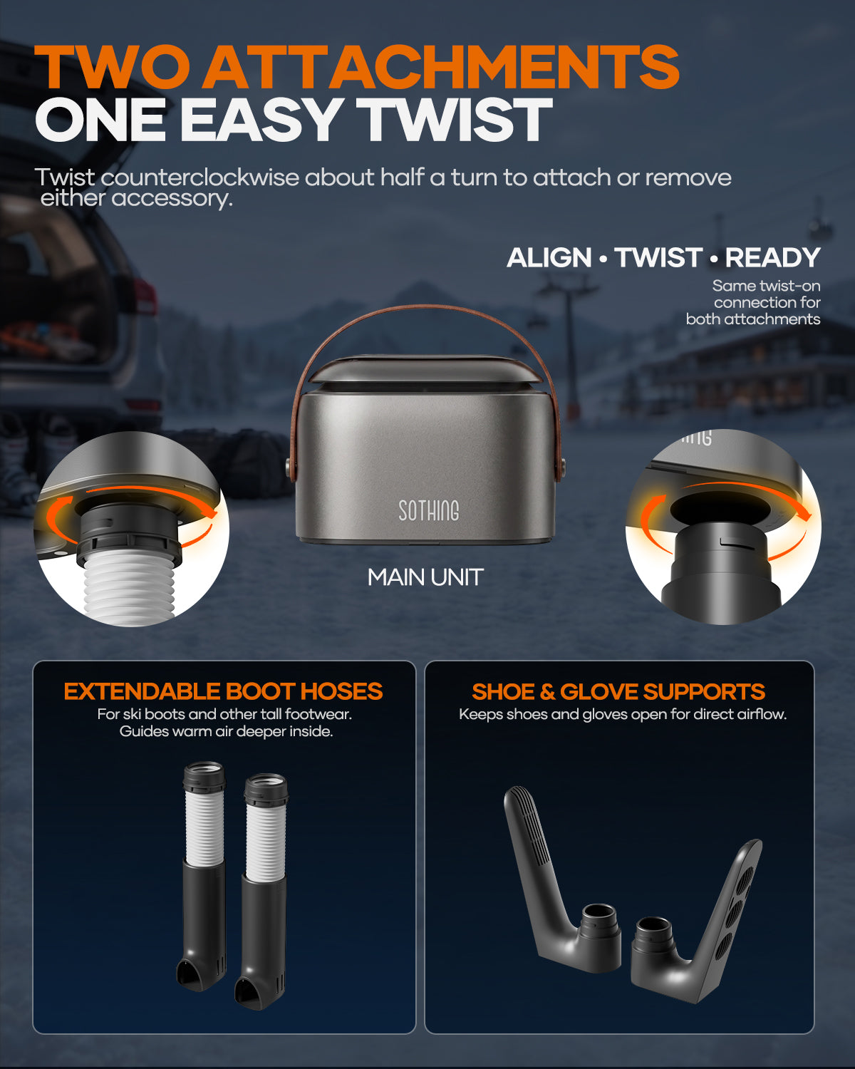 Original Ski Kit attachment options